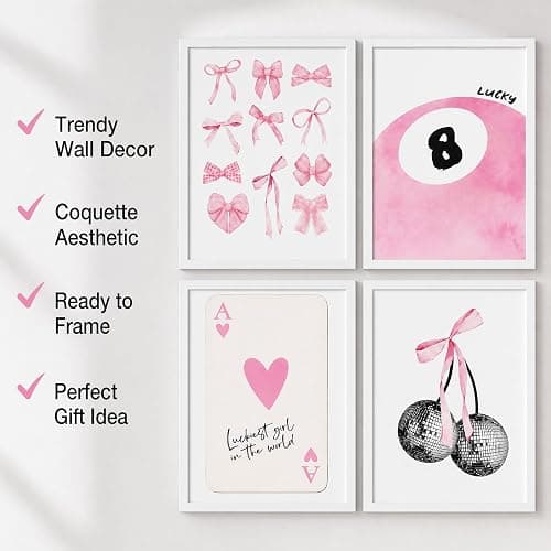 4 Affiches Aesthetic Roses 20x25 cm, Posters Déco pour Chambre de Fille | Toile Résistante, Style Coquette, Motifs Roses Assortis, pour Chambre d’Ado, Mur Photo & Décoration Personnalisée thumbnail 4