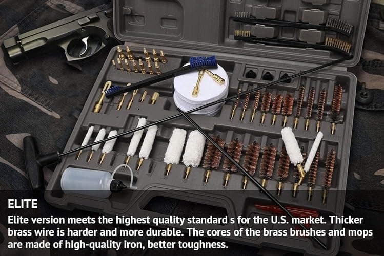 GLORYFIRE Elite Gun Cleaning Kit, Handgun Shotgun Pistol Universal Cleaning Kit with All Brass High-end Brushes, Jags, Reinforced and Lengthened Rods thumbnail 6