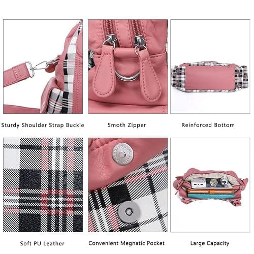 Angel Kiss Purses for Women, Large Shoulder Bag Hobo Tote Purse Mutipocket Faux Leather Satchel Hobo Purse thumbnail 7