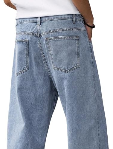 LuminBlaze Baggy Jeans for Men Y2K Streetwear Vintage Wide Leg Loose Fit Denim Pants Hip Hop Skater Carpenter Jeans thumbnail 2