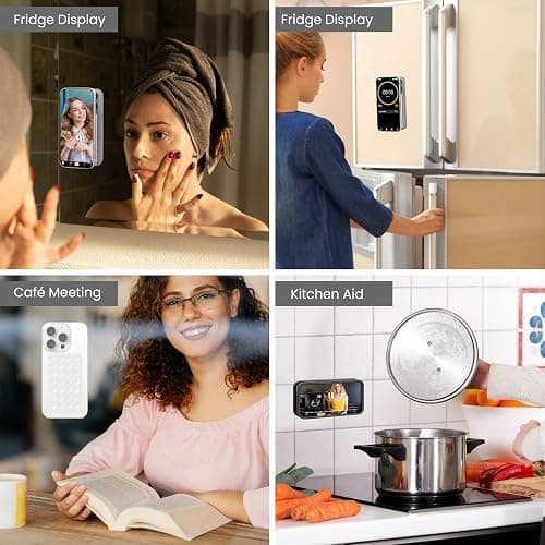 iyanzi 2 Pack Silicone Double-Sided Suction Phone Case Detachable Mount for iPhone and Android Cellphones, Strong Adhesion Holder Hands Free for Selfies and Videos - Transparent thumbnail 6