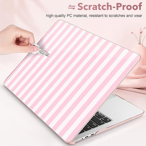 May Chen Case for M5/M4/M3/M2 MacBook Air 13 inch Case 2026-2022 - P1019 | Pink Stripes - Laptop Hard Shell Compatible MacBook Air 13.6 inch Models: A3449 A3240 A3113 A2681 thumbnail 5