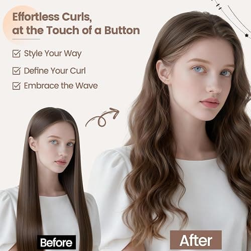 AFDD 1.2in Long Hair Curling Barrel Attachment Compatible with Shark FlexStyle, Self-Curling Accessories for Shark Flex Style HD400 Series with Both Curl Directions for Defined Curls thumbnail 5