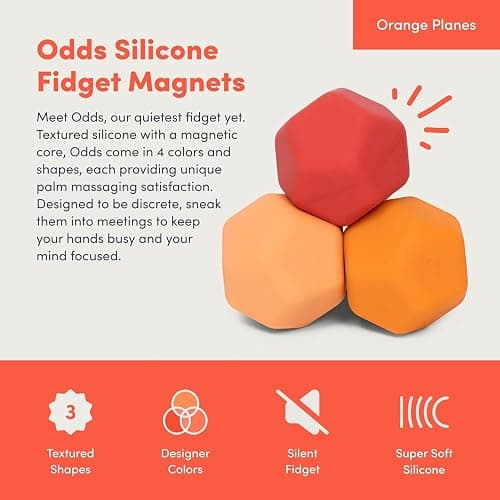 Speks Odds Soft Silicone Fidget Magnets | Silent Stress Relief Toys | Textured Magnetic Balls for Adults & Teens 14+ | Orange thumbnail 2