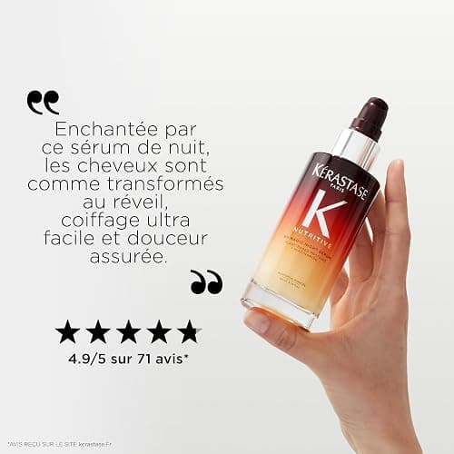 KERASTASE Nutritive - 8H Magic Night Serum Cheveux - Nourrit et Protège de L'Humidité - +98% de Force - +40% de Brillance - Protéines Végétales et Niacinamide - Texture Crème - Cheveux Secs thumbnail 9