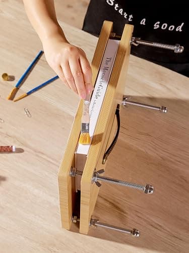 Book Press - 14.7x11.4 Large Size, Sustainable Wood Bookbinding Press, Portable Grip Handle & Anti-Slip Mat, Handmade Book Binding Tools for Craft Enthusiasts thumbnail 7