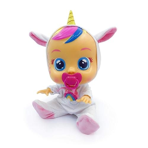 Cry Babies Dreamy the Unicorn 12” Baby Doll | Shimmery Removable Rainbow Pajamas For Girls and Kids 18 Months and Up , Pink thumbnail 5