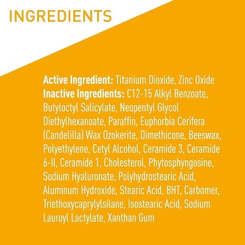CeraVe Mineral Sunscreen Stick SPF 50, Broad Spectrum SPF + Hyaluronic Acid + Ceramides, Titanium Dioxide & Zinc Oxide, 100% Mineral Face Sunscreen Stick, Fragrance Free & Oil Free thumbnail 7