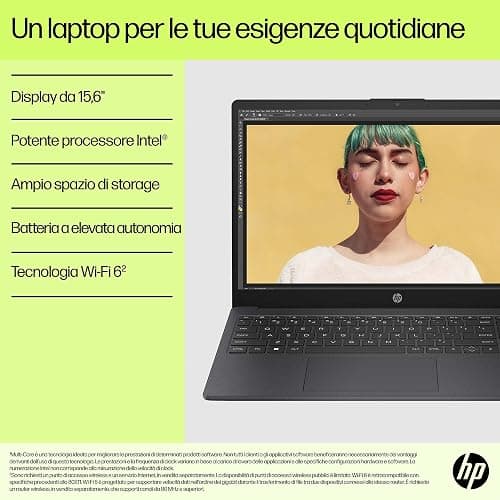 HP Laptop 15-fd0010sl, Intel N100, RAM 8GB DDR4, SSD 128GB UFS, Intel UHD, Display 15.6” HD SVA 250 Nits, Antiriflesso, Ultraslim, 720p TNR Privacy Cam, Windows 11 S, Grigio lavagna thumbnail 11