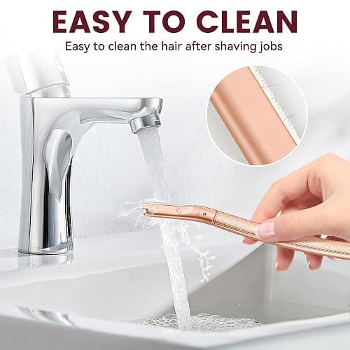 Eyebrow Razor-Face Razors for Women-Dermaplaning Tool for Face Exfoliation & Peach Fuzz with 12 Refill Blades-Facial Dermaplane Razors Shaver-Rose Gold thumbnail 6