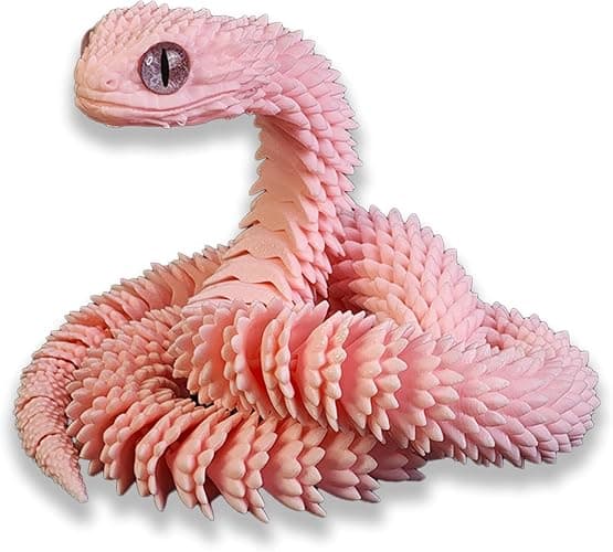ZHRUOYAO 3D Printed Animals-Snake Viper,3D Printed Snake Toys 3D Printed Animals Animal Model Ornaments Creative Funny Toy Festival Gift for Frends - Image 1