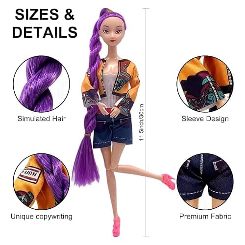 HIDLY 2025 Korean Idol Dolls Set with Trendy Outfits,Singer Doll Merch Christmas Decorations Gifts (Multicolor) thumbnail 3