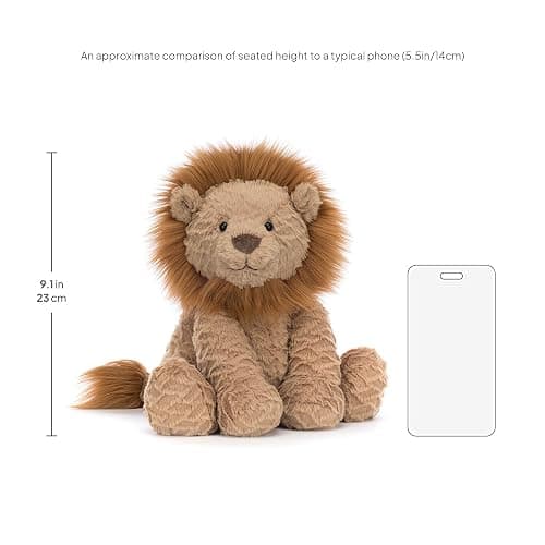 Jellycat Fuddlewuddle Lion Stuffed Animal, Medium 9 inches - Big Cat Plush Toy - Classic Children's Gift thumbnail 2