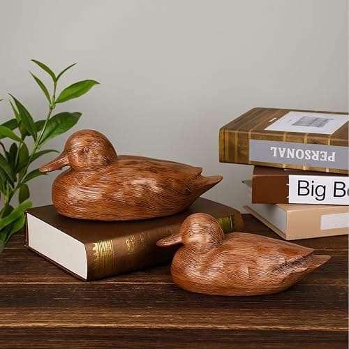 Soaoo 2 Packs Duck Home Decor Statues Rustic Vintage Resin Animal Figurines Countryside Farmhouse Decor for Desktop Living Room Nursery Shelf Indoor Decorative Accents thumbnail 5