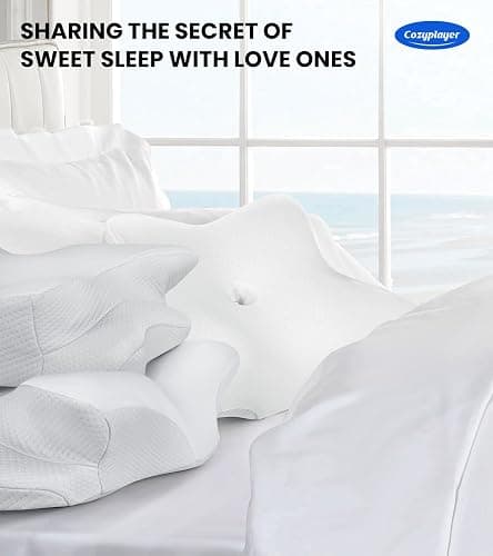 Ultra Pain Relief Cooling Pillow for Neck Support, Adjustable Cervical Pillow Cozy Sleeping, Odorless Ergonomic Contour Memory Foam Pillows, Orthopedic Bed Pillow for Side Back Stomach Sleeper - White - Queen thumbnail 7