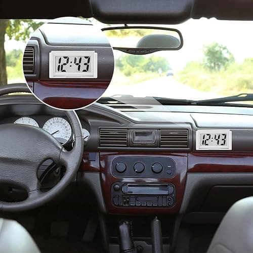 Frienda 3 Pieces Mini Digital Clock Small Digital Clock Stick on Battery Operated Self Adhesive Bracket for Car Dashboard Fridge (Blue,Black,Red) thumbnail 5