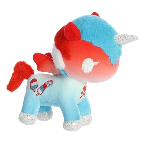 Aurora® Enchanting ©Tokidoki Frozen Treats Unicorno Summer Cicle Stuffed Animal - Decorative Plush with Colorful Design - Ideal Gift for Adults and Kids - Multicolor 8 Inches - Image 1