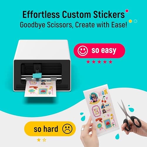 Liene PixCut S1 Color Sticker Printer & Cutting Machine - All-in-One Sticker Maker for DIY Crafts, Custom Labels & Gifts. Thermal Dye-Sublimation Photo Printer, 300 DPI, Precise AI Auto-Cutting thumbnail 10