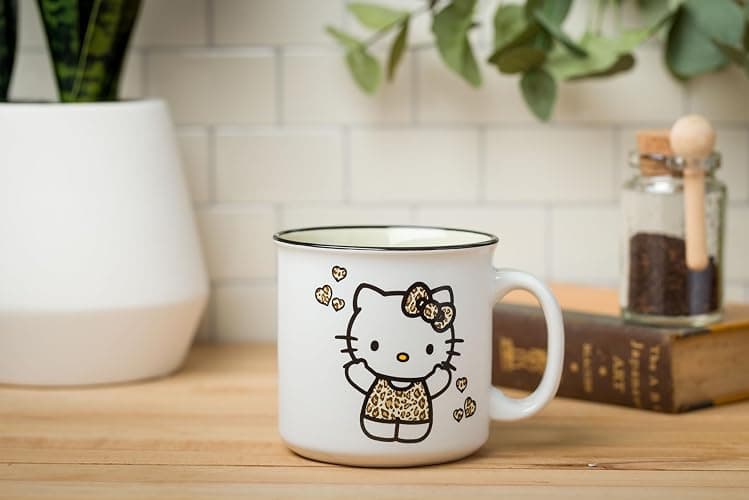 Silver Buffalo Sanrio Hello Kitty Leopard Outfit Ceramic Camper Mug, 20 Ounces thumbnail 2