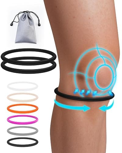 GREBIKE 2PCS Patellar Tendon Support Strap for Knee Pain Relief, Knee Bands for Basketball, Running, Tennis, Soccer and Hiking, Silicone Patella Band for Women and Men, Includes Storage Bag (Black) thumbnail 8
