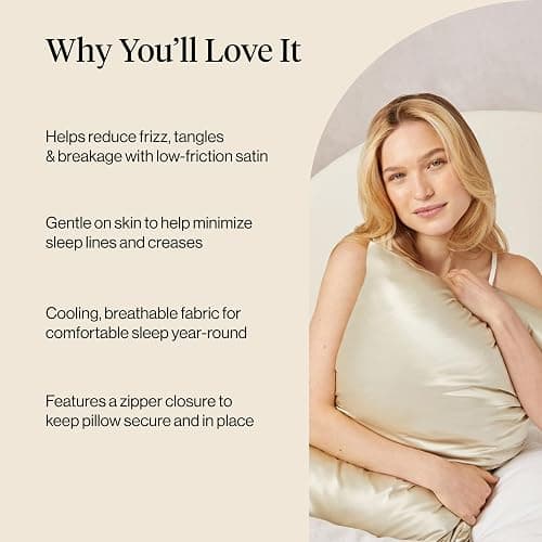 Kitsch Satin Pillowcase with Zipper for Hair & Skin - Softer Than Silk Pillow Cases, Smooth Cooling Satin Pillow Case, Wrinkle-Free, Machine Washable - Pillow Cases Standard Size (19x26) - Sage thumbnail 5