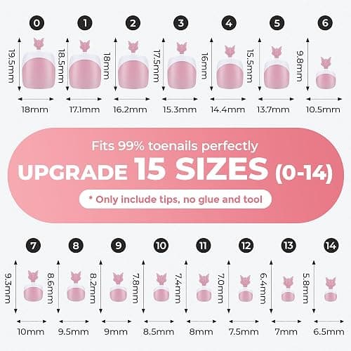 UNA GELLA French Press On Toenails - 15 Sizes Pre-Etched Berry Pink French Toe Nail Press Ons Soft Square Gel False Toenails Fake Toe Nails 180Pcs for Women Big Toes Nail Extensions Pedicure Home DIY thumbnail 7