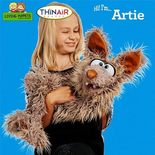 Living Puppets - Artie the Coyotte Large 27-Inch Plush Hand Puppet for Boys and Girls thumbnail 3