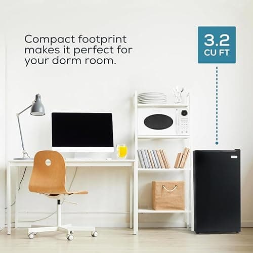 Igloo 3.2 Cu.Ft. Single Door Compact Refrigerator with Freezer - Slide Out Glass Shelf, Perfect for Homes, Offices, Dorms - Black thumbnail 4