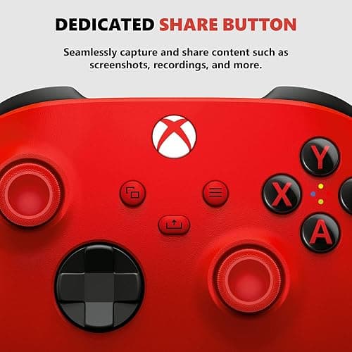 Xbox Core Wireless Gaming Controller – Pulse Red – Xbox Series X|S, Xbox One, Windows PC, Android, and iOS - Pulse Red Controller Edition thumbnail 5