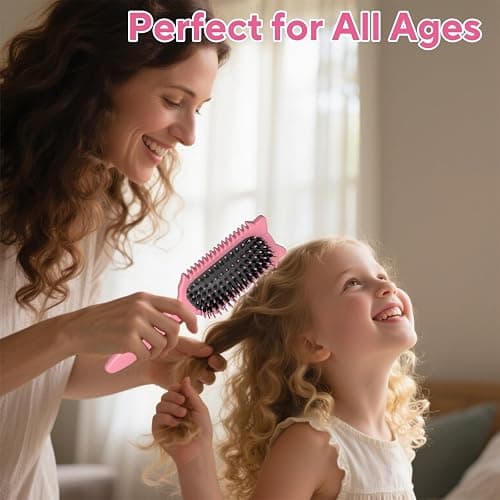 Bounce Curl Brush, Curly Defining Hair Styling Brush Shaping for Women and Men Less Reducing Pulling Detangling Shaping Curl Separation (Pink) thumbnail 5