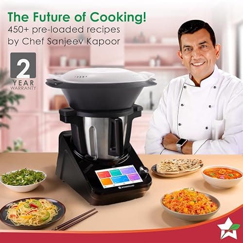 Wonderchef Chef Magic | All-in-One Kitchen Robot for Indian & International Cuisine | Automatic Chopping, Sautéing, Stirring, Kneading... | Mobile App | Recipes by Chef Sanjeev Kapoor | 2 Yr Warranty thumbnail 5
