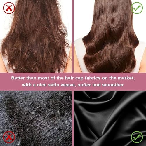 4Pcs Satin Bonnet Silk Bonnet, Hair Bonnet for Sleeping, Elastic Wide Band Sleep Cap, Soft and Breathable Silk Hair Wrap for Sleeping (Black Purple Rose Leopard) thumbnail 4