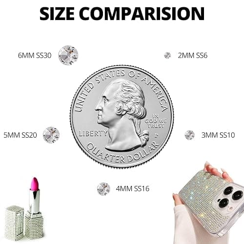 9000Pcs 5mm Rainbow Jelly Colored Rhinestones Gems Bedazzling Bedazzler Kit Jewels Gemstones Stones for Crafts Clothes Crafting Book, Flat Back Resin Bedazzled Crystals SS20 Bulk, Bejeweled B7000 Glue thumbnail 4