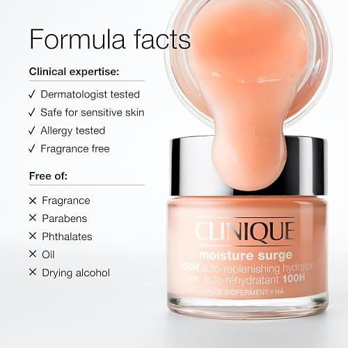 Clinique Moisture Surge 100H Auto-Replenishing Hydrator Oil Free Face Moisturizer | With Hyaluronic Acid, Aloe Bioferment and Vitamins C + E | For All Skin Types | Hydrating + Moisturizing thumbnail 5