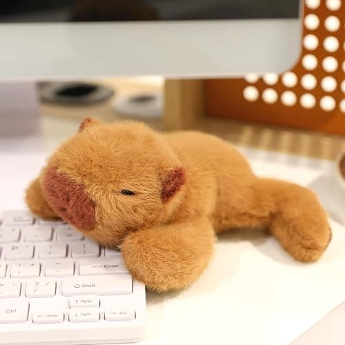 Ditucu Cute Palm-Sized Capybara Stuffed Animal Soft Capibara Plush Doll Small Plushies Toys Gifts for Kids Brown 7.8 inch thumbnail 2