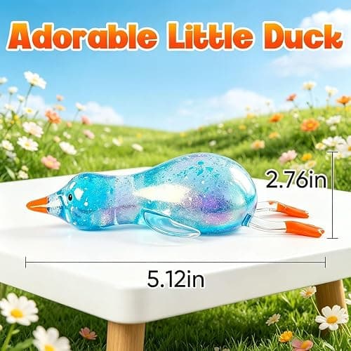 2 Pcs Glitter Cute Duck Squishy Sugar Stress Ball, Kawaii Squishy Stress Balls, Soft Slow Rising Sensory Fidget Toy, Ultra Soft Squeeze Ball for Anxiety Relief & Stress Relief, Ideal Desk Decor thumbnail 3