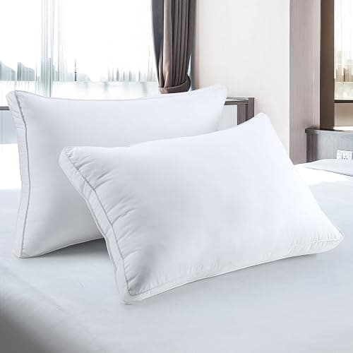 Utopia Bedding Down Alternative Bed Pillows for Sleeping Queen Size (White), Set of 2, Soft & Fluffy Pillow with Cooling, Hotel Quality, Gusseted Pillow for Back, Stomach or Side Sleepers thumbnail 2