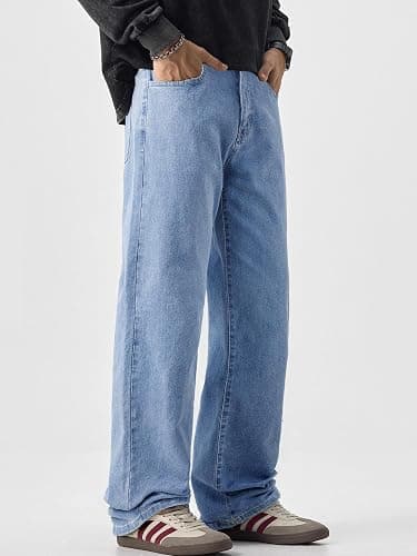 JMIERR Men's Baggy Jeans Wide Leg Skater Hip Hop Denim Pants Loose Fit Streetwear thumbnail 8