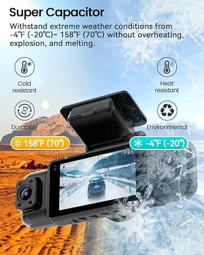 IIWEY N5 4 Channel Dash Cam 360° View, 1080P Front and Rear Inside, Left Right Dash Camera for Cars, 8 IR Lamps Night Vision, 5G WiFi & APP Control, G-Sensor, Parking Mode, with a Free 128GB SD Card thumbnail 8