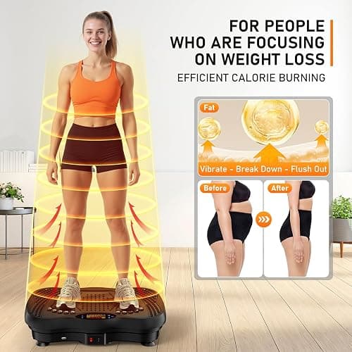 GLYLF Vibration Plate Exercise Machine, 130 Levels Full Body Workout Vibrating Plate for Lymphatic Drainage Weight Loss, 450 Lbs Capacity Shake Platform with Resistance Bands Bluetooth for Women Men thumbnail 2