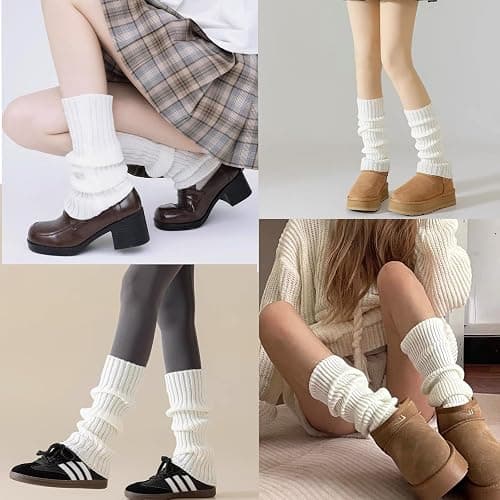 MPINOI 2PCS Leg Warmers for Women Winter - Leg Warmers y2k 80s Neon Ribbed leg socks outfit for Eighty's Party Sports Yog thumbnail 5