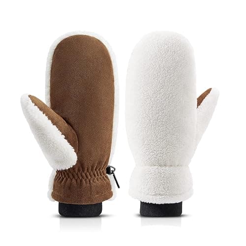 OZERO Winter Gloves Mittens for Women, Warm Thermal Windproof Fleece Lined Fuzzy Sherpa Gloves for Women - Image 1