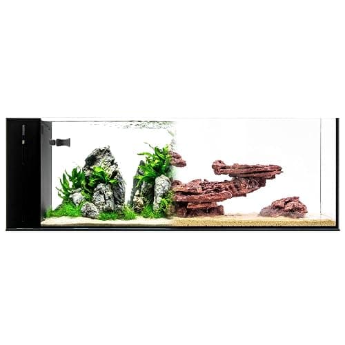 Ultum Nature Systems Dual AIO - Freshwater/Saltwater Compatible All in One Rimless Tank with Triple Chamber Filtration System, Integrated Filter Aquarium w/Leveling Mat - 21 Gallon, 90LA, Black - Image 1