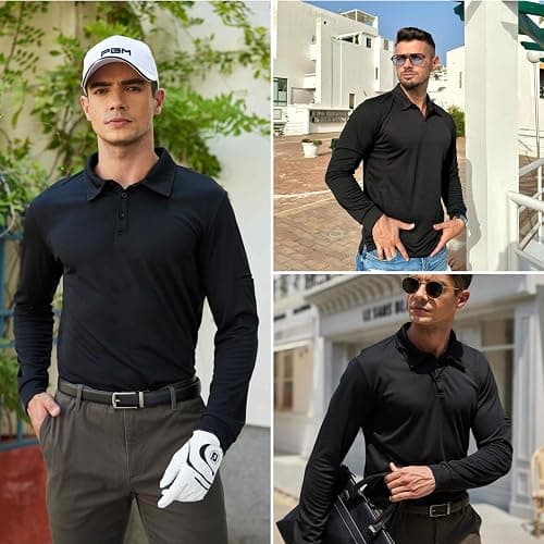 Deyeek Men's Polo Shirts Long Sleeve Golf Polo Shirts for Men Quick Dry UPF 50+ Sun Protection Polos Casual Collared Shirts thumbnail 2