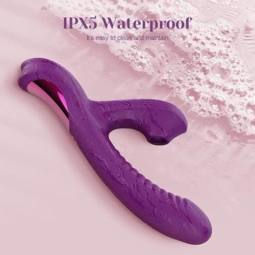 Tracy's Dog Come-Hither Rabbit Sucking Vibrator for Clitoral G Spot Stimulation, Adult Sex Toys for Women Couple, Vibrating Finger Massager with 3 Suction and 10 Vibration & Come-Hither Modes (Beta) thumbnail 8