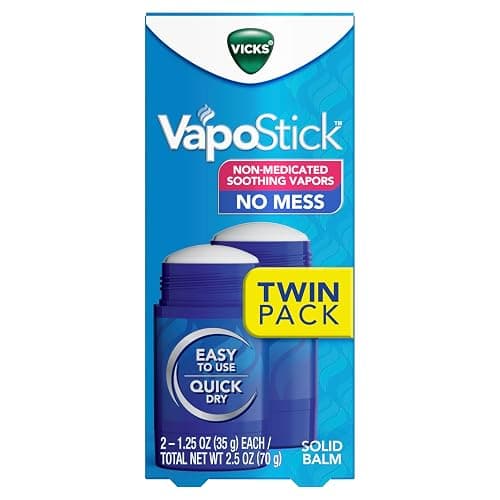Vicks VapoStick, Solid Balm, No Mess, Soothing Non-Medicated Vicks Vapors, Easy-To-Use No-Touch Applicator, Quick Dry, Lightweight Skin Feel, 1.25oz x 2 thumbnail 12