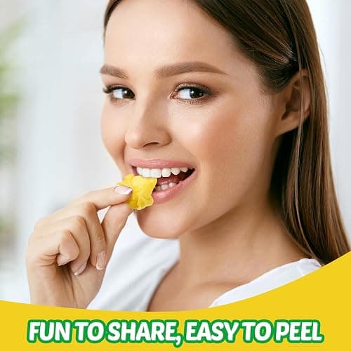 AMOS Peelerz Pineapple Gummy Candy, Peelable Naturally Flavored Fruit-Shaped Easter Candy, 8.47oz Box with 10 Individual Packs – Fun Peeling Gummy Snack Made with Real Juice thumbnail 6