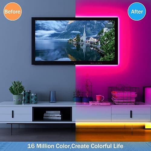 100ft Led Lights for Bedroom,Music Sync Color Changing Strip Lights with Remote and App Control RGB Strip, for Room Home Party Decoration thumbnail 7