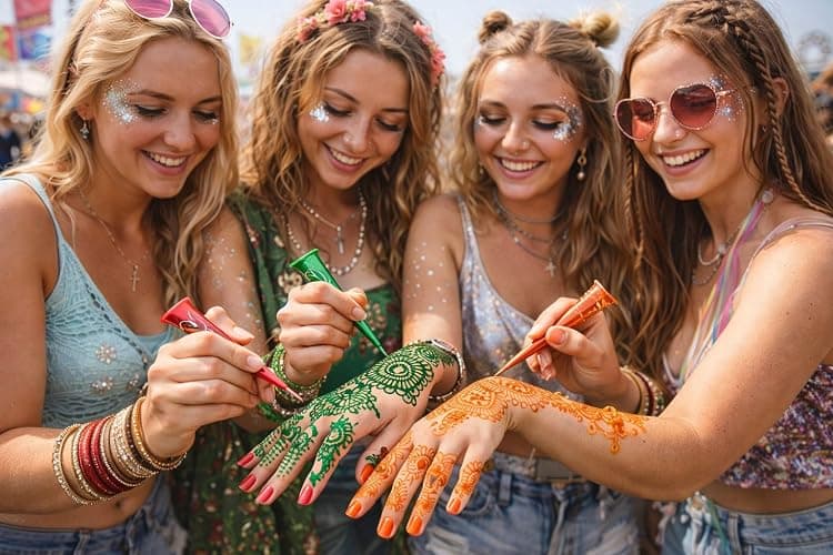 NEHA Premium Henna Cones, Classic Rich Colours, Fast Colour, Long Lasting, 12 Vibrant Colours Pack with Free Henna Stencil thumbnail 6