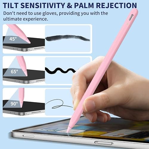 iPad Pencil for 9th & 10th Generation, Fast Charge Stylus Pen for Palm Rejection and Tilt Sensitivity, Compatible with iPad Pro 11/12.9in, Mini 5/6, iPad 6/7/8/9/10, Air 3/4/5 (PK) thumbnail 3